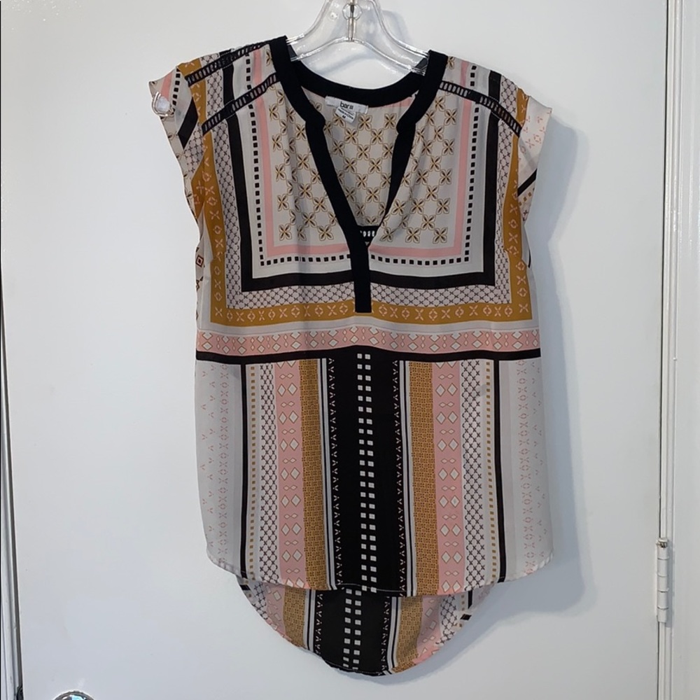 Bar III geometric pattern blouse